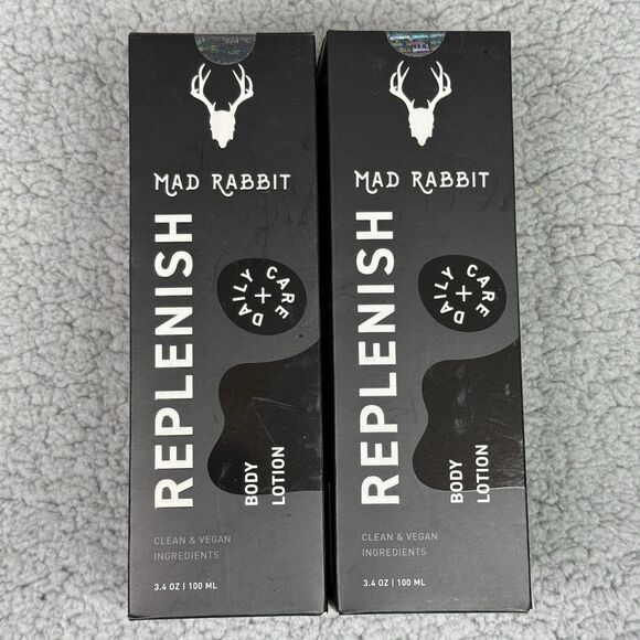 2-Pack Mad Rabbit Replenish Body Lotion 3.4 oz Daily Tattoo Skin Care New In Box - Picture 1 of 7